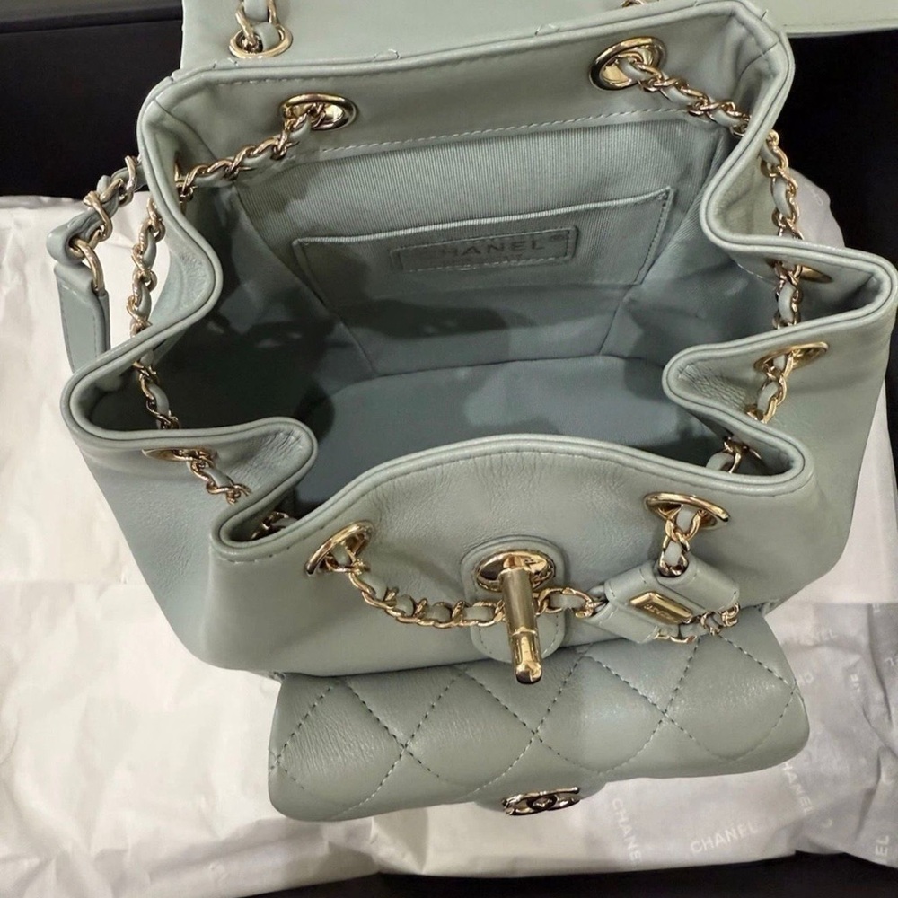 NEW CHANEL Light Blue Duma Lambskin Backpack - Picture 5 of 14